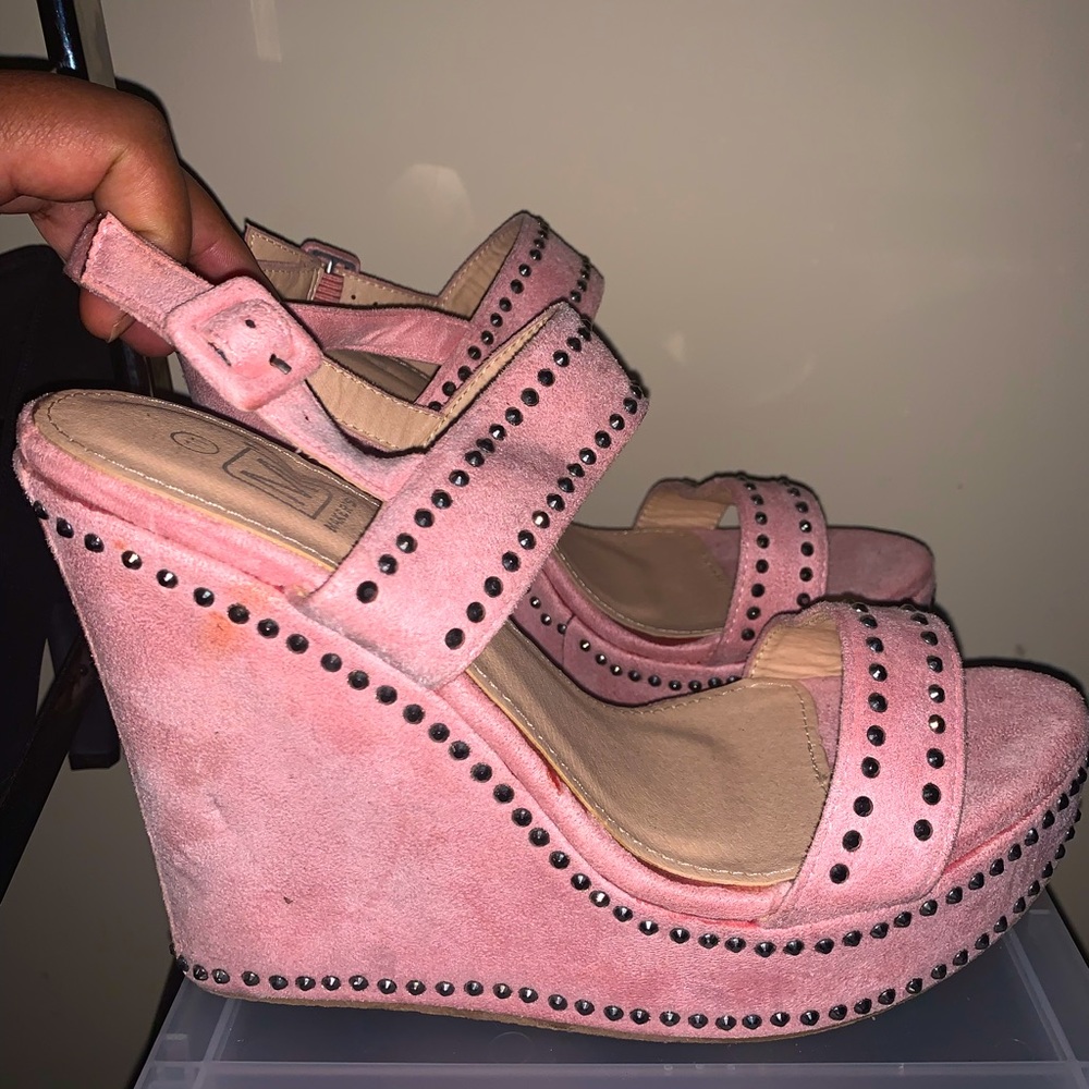 Pink Wedge Heels